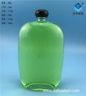 500ml長方形扁透明玻璃酒瓶